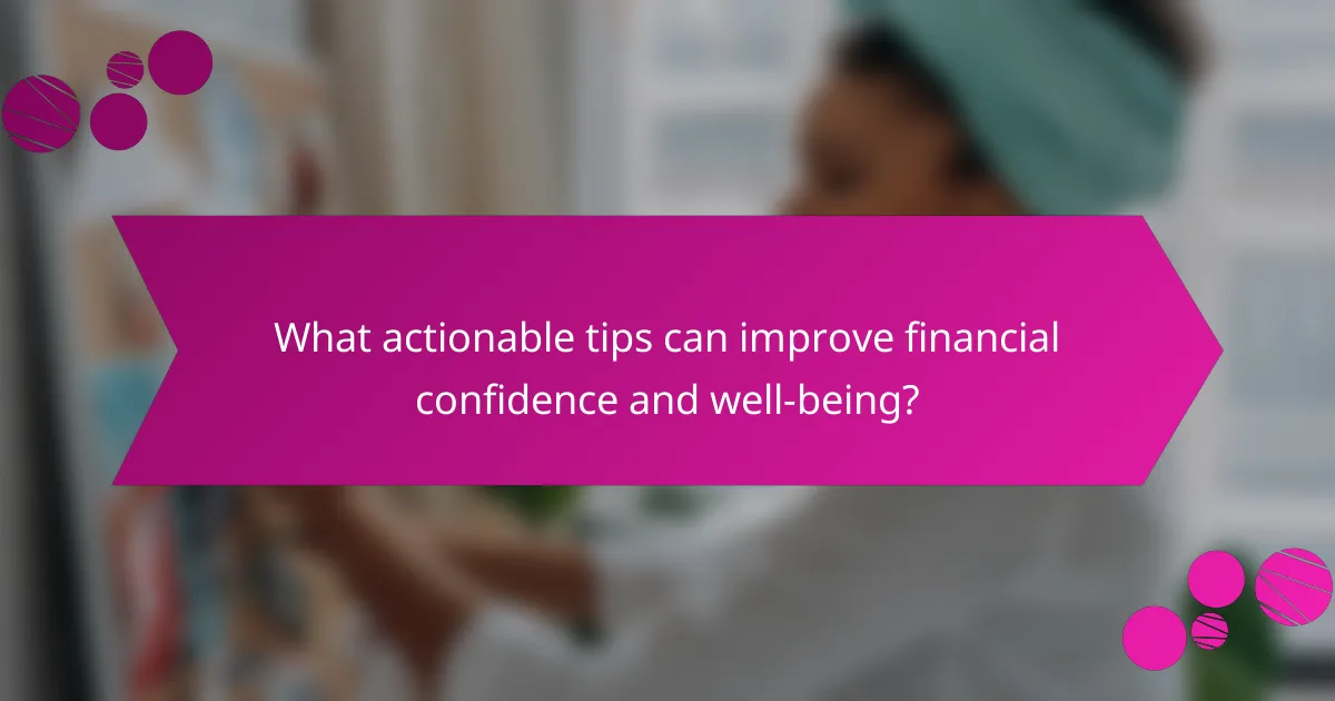 What actionable tips can improve financial confidence and well-being?