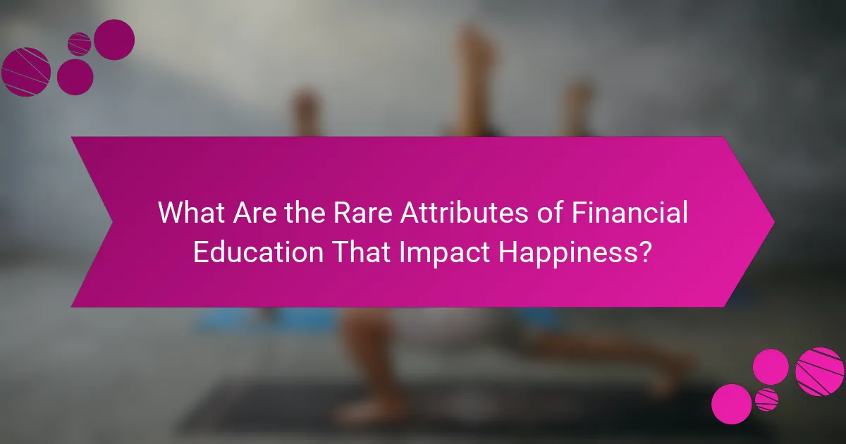 What Are the Rare Attributes of Financial Education That Impact Happiness?