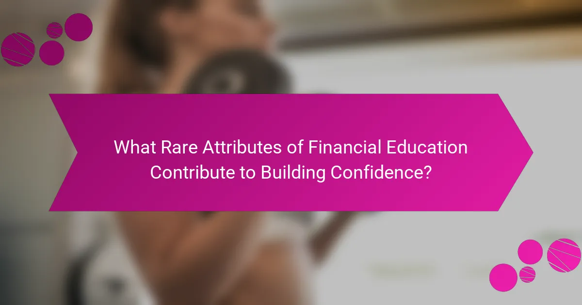 What Rare Attributes of Financial Education Contribute to Building Confidence?