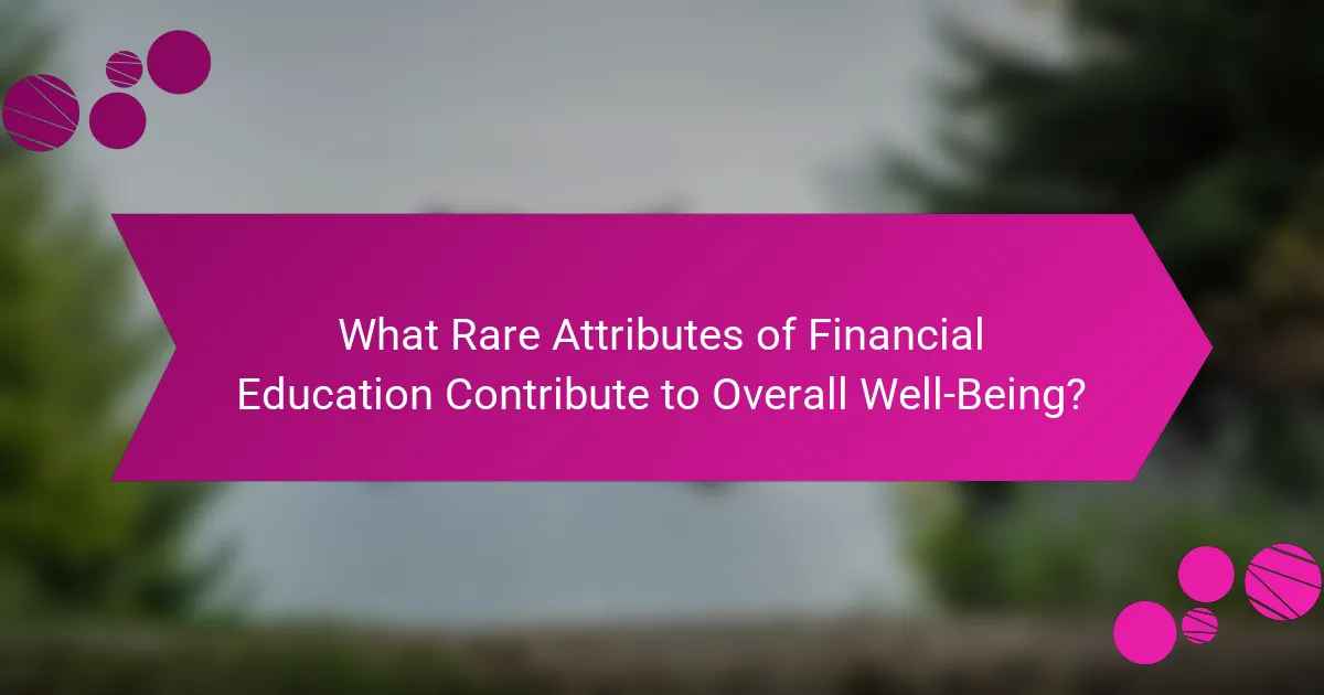 What Rare Attributes of Financial Education Contribute to Overall Well-Being?