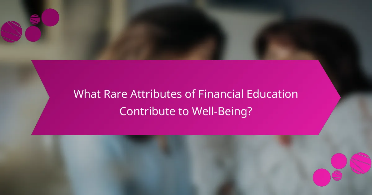What Rare Attributes of Financial Education Contribute to Well-Being?