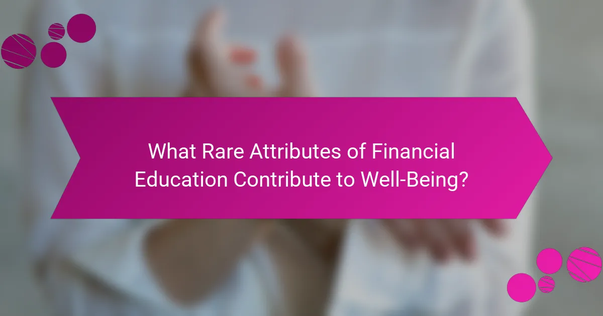 What rare attributes of financial education contribute to well-being?