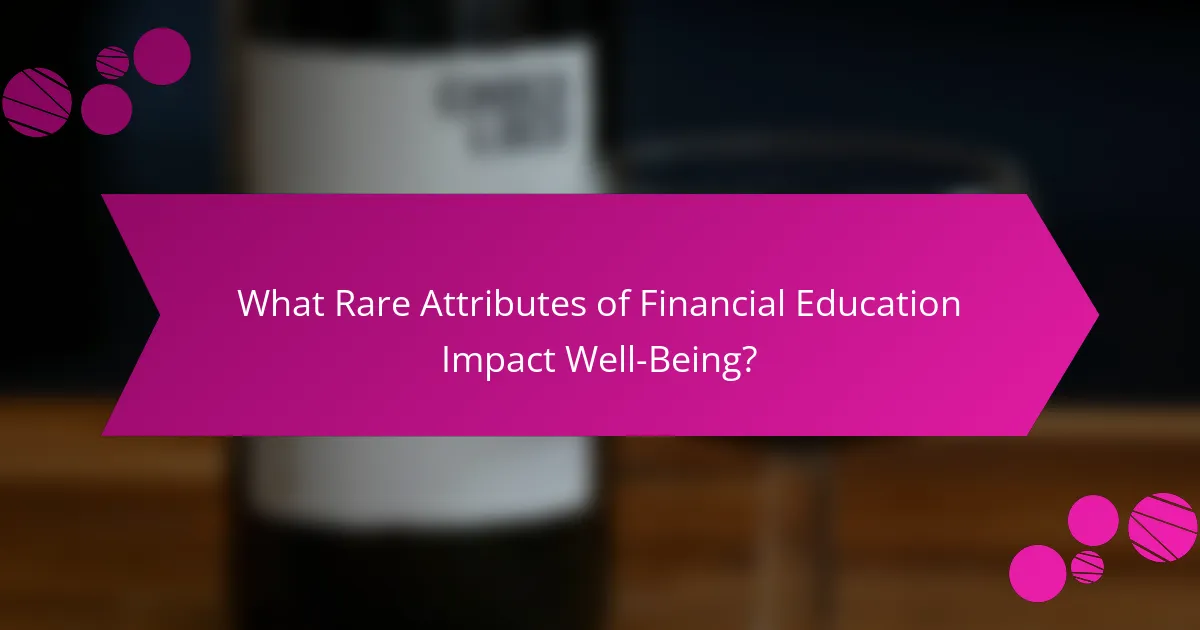 What Rare Attributes of Financial Education Impact Well-Being?