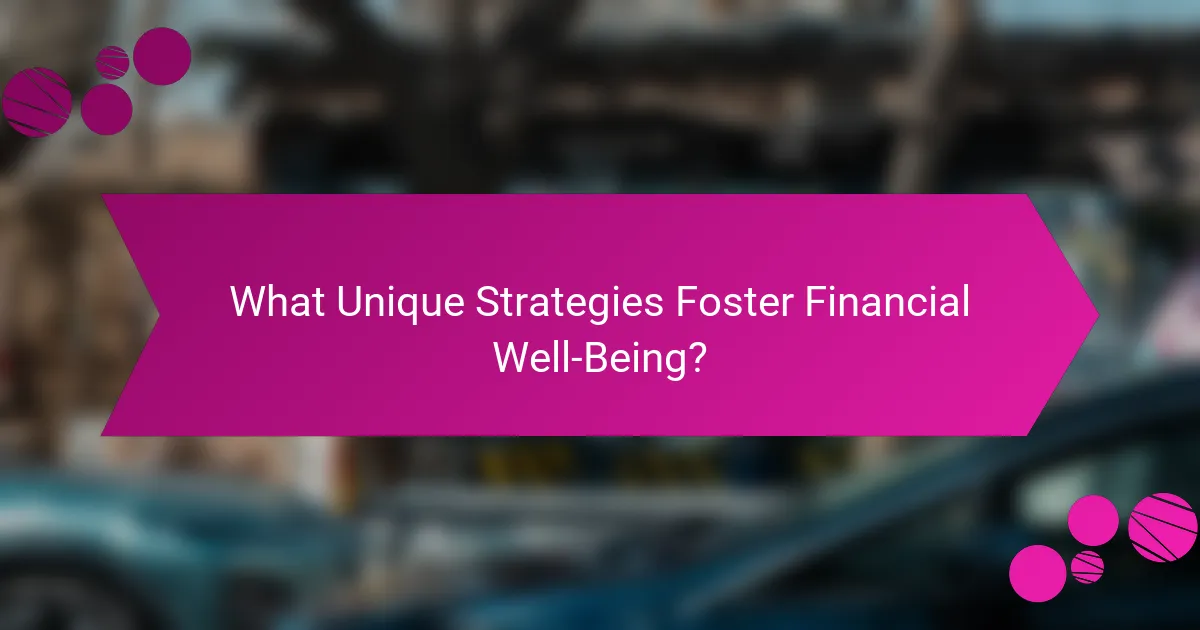 What Unique Strategies Foster Financial Well-Being?